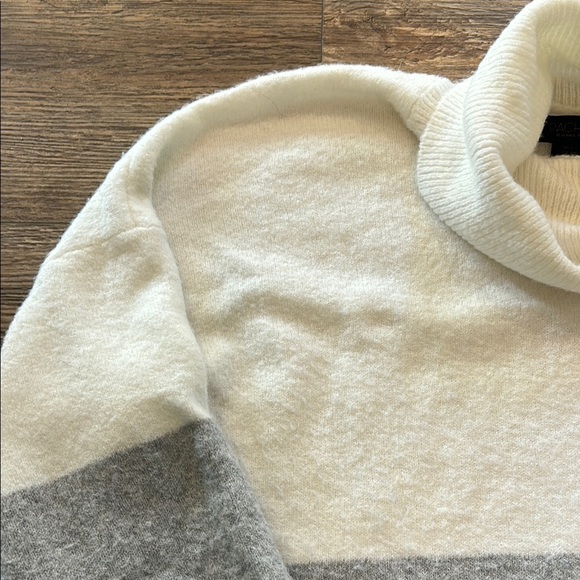 RACHEL Rachel Roy Women's Large Turtleneck Sweater Dress Grey White Colorblock - Picture 6 of 9